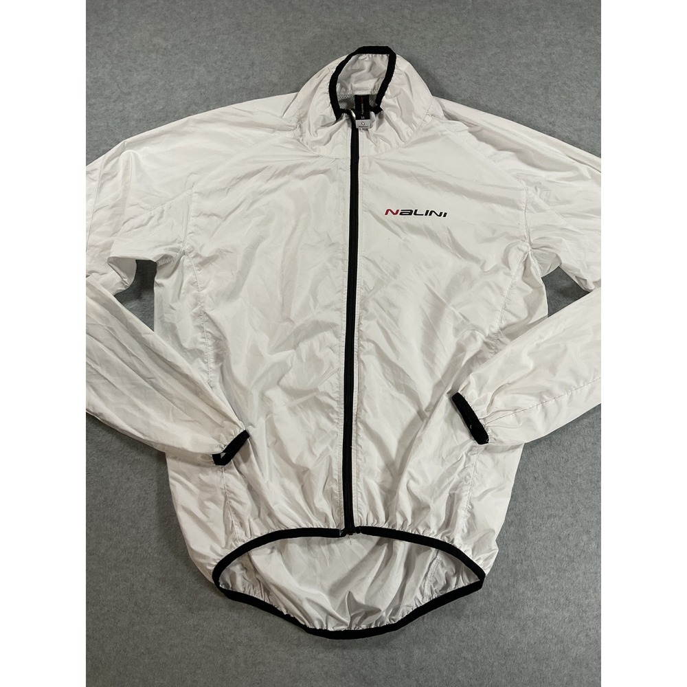 Nalini Mens Cycling Windbreaker Jacket White Full Zip Lightweight Size M 2307